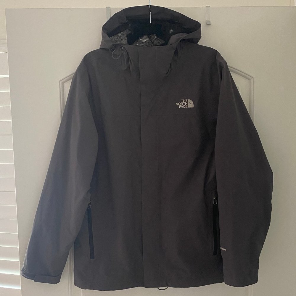 The North Face Men's Grey Hooded Jacket (Size M)